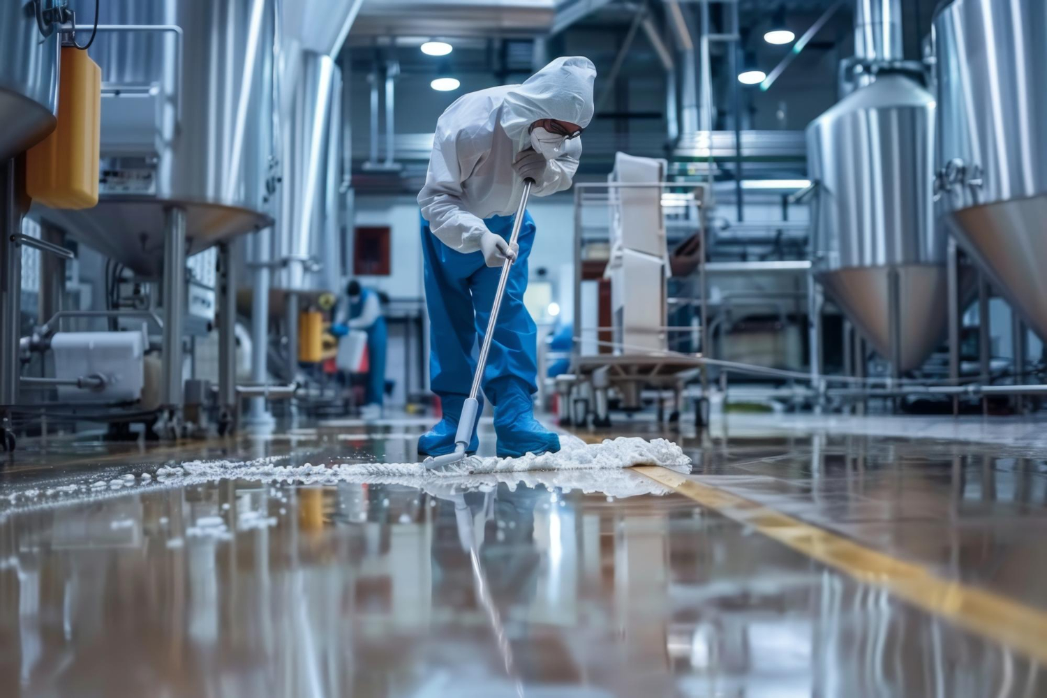 병원 정기청소 작업중입니다.